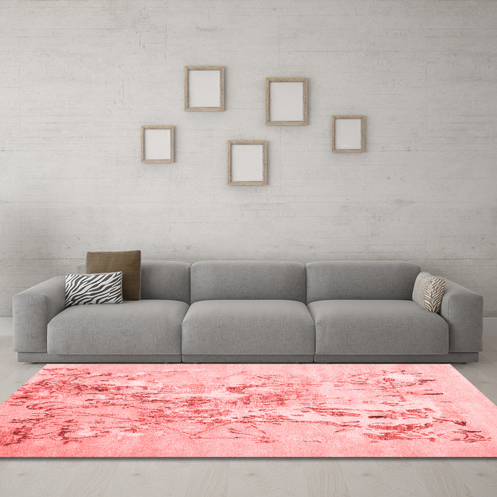 Contemporary Red Washable Rugs