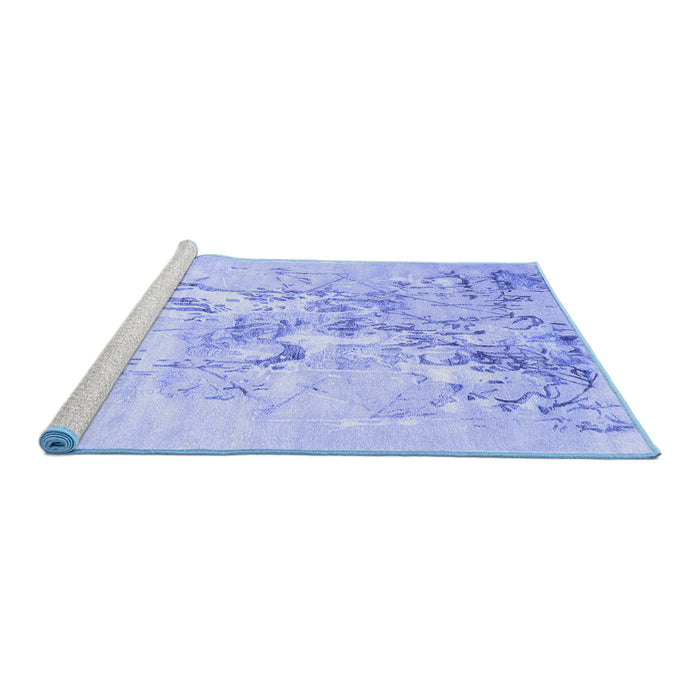 Sideview of Machine Washable Abstract Blue Contemporary Rug, wshcon2278blu