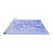 Sideview of Machine Washable Abstract Blue Contemporary Rug, wshcon2278blu