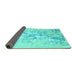 Sideview of Abstract Turquoise Contemporary Rug, con2278turq