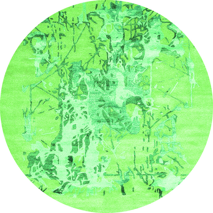 Machine Washable Abstract Green Contemporary Area Rugs, wshcon2278grn