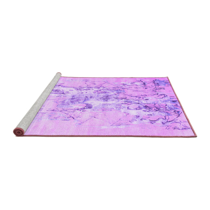 Sideview of Machine Washable Abstract Purple Contemporary Area Rugs, wshcon2278pur