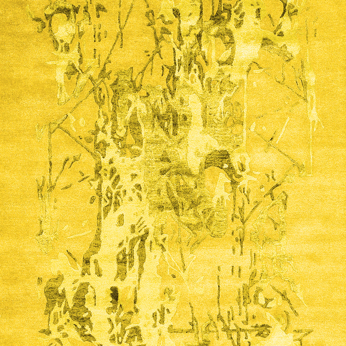 Machine Washable Abstract Yellow Contemporary Rug, wshcon2278yw
