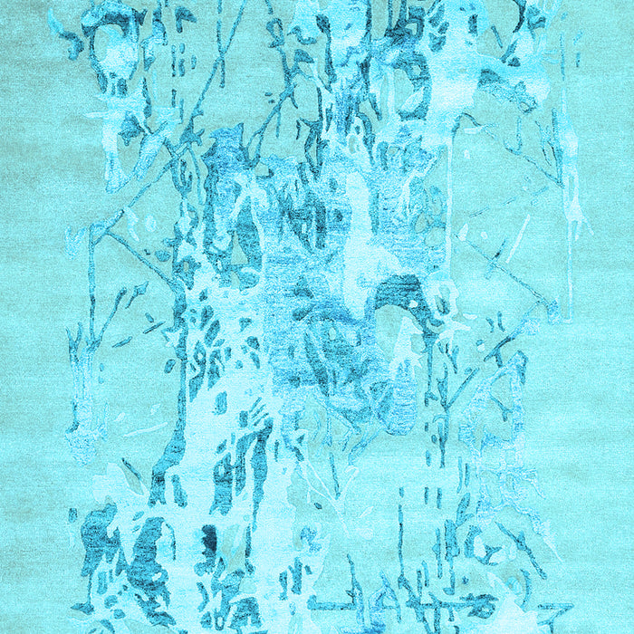 Machine Washable Abstract Light Blue Contemporary Rug, wshcon2278lblu