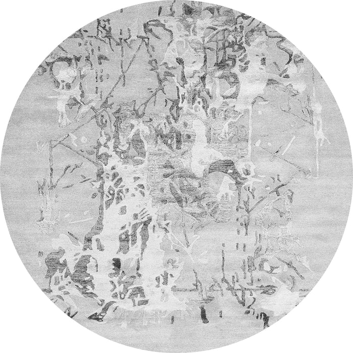 Square Abstract Gray Contemporary Rug, con2278gry