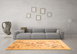Machine Washable Abstract Orange Contemporary Area Rugs in a Living Room, wshcon2278org