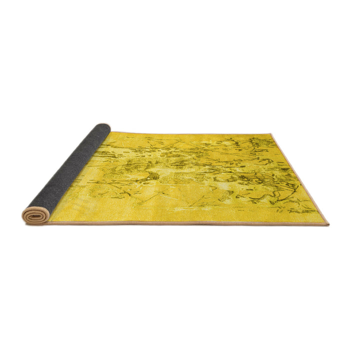 Sideview of Abstract Yellow Contemporary Rug, con2278yw
