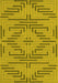 Machine Washable Abstract Yellow Contemporary Rug, wshcon2279yw