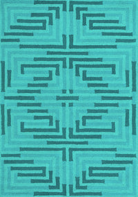 Abstract Turquoise Contemporary Rug, con2279turq