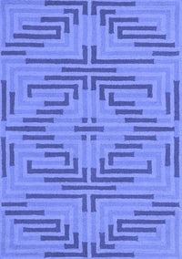 Abstract Blue Contemporary Rug, con2279blu