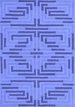 Abstract Blue Contemporary Rug, con2279blu