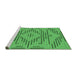 Sideview of Machine Washable Abstract Emerald Green Contemporary Area Rugs, wshcon2279emgrn