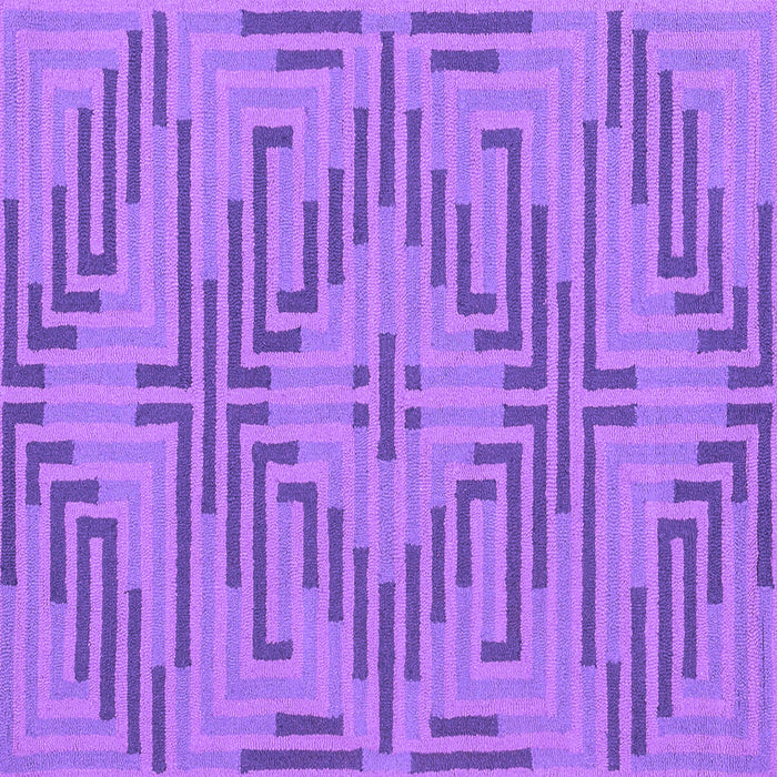 Square Machine Washable Abstract Purple Contemporary Area Rugs, wshcon2279pur
