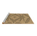 Sideview of Machine Washable Abstract Brown Contemporary Rug, wshcon2279brn