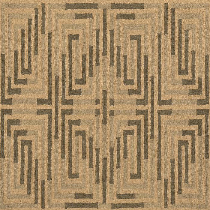 Square Machine Washable Abstract Brown Contemporary Rug, wshcon2279brn
