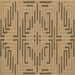 Square Machine Washable Abstract Brown Contemporary Rug, wshcon2279brn