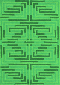 Abstract Green Contemporary Rug, con2279grn