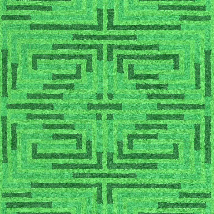 Abstract Green Contemporary Rug, con2279grn