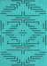 Machine Washable Abstract Turquoise Contemporary Area Rugs, wshcon2279turq