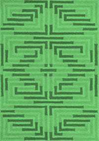 Abstract Emerald Green Contemporary Rug, con2279emgrn