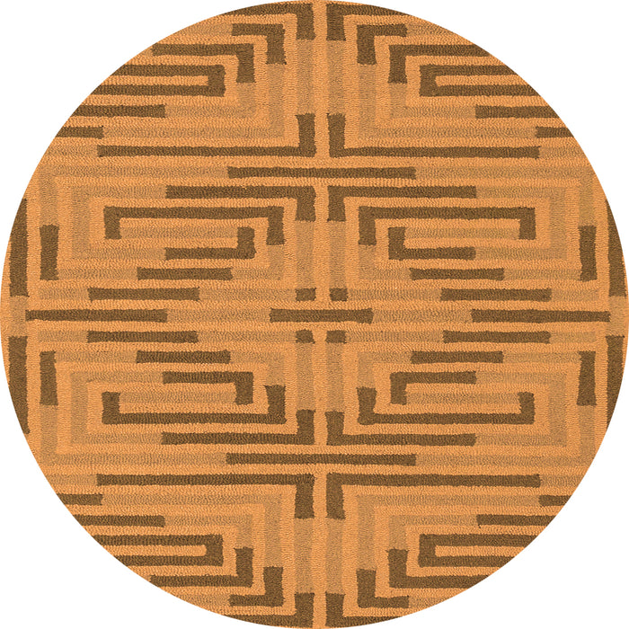 Square Abstract Orange Contemporary Rug, con2279org