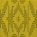 Square Machine Washable Abstract Yellow Contemporary Rug, wshcon2279yw