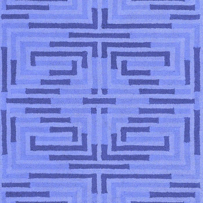 Abstract Blue Contemporary Rug, con2279blu