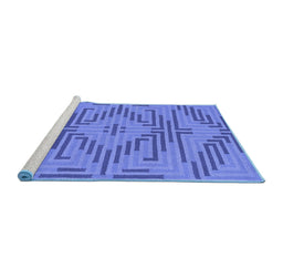 Sideview of Machine Washable Abstract Blue Contemporary Rug, wshcon2279blu