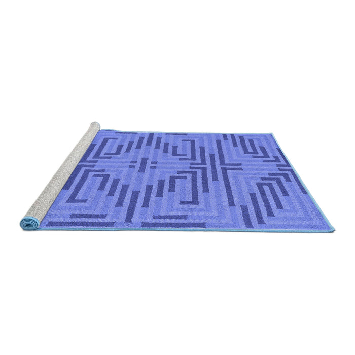 Sideview of Machine Washable Abstract Blue Contemporary Rug, wshcon2279blu