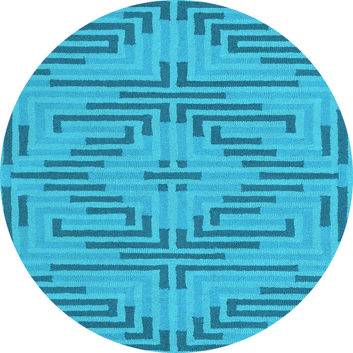 Round Machine Washable Abstract Light Blue Contemporary Rug, wshcon2279lblu