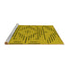 Sideview of Machine Washable Abstract Yellow Contemporary Rug, wshcon2279yw