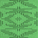 Square Machine Washable Abstract Emerald Green Contemporary Area Rugs, wshcon2279emgrn