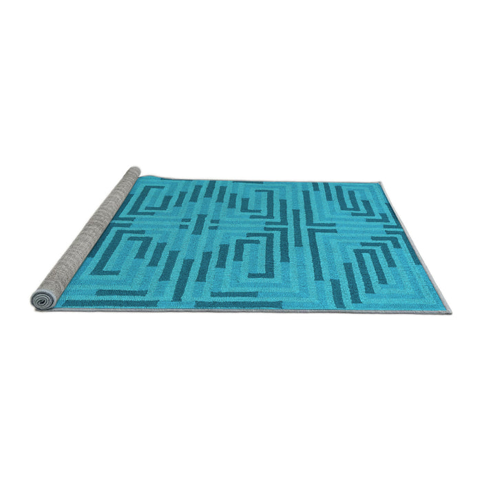 Sideview of Machine Washable Abstract Light Blue Contemporary Rug, wshcon2279lblu