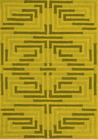 Abstract Yellow Contemporary Rug, con2279yw