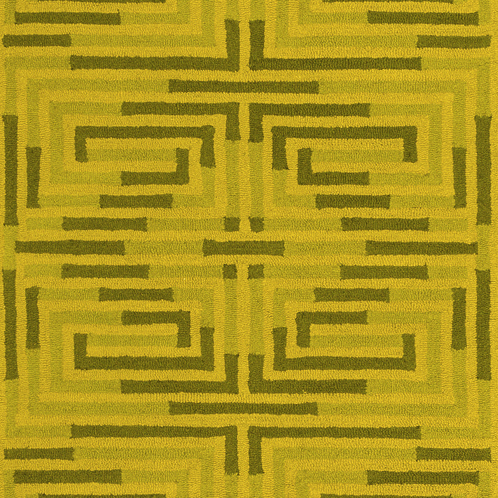 Abstract Yellow Contemporary Rug, con2279yw