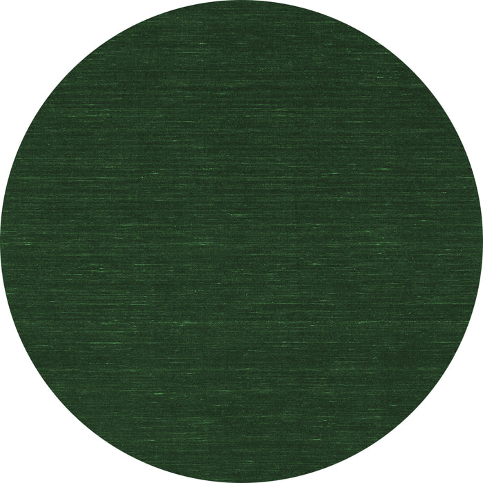 Round Machine Washable Abstract Emerald Green Contemporary Area Rugs, wshcon227emgrn