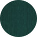 Round Abstract Turquoise Contemporary Rug, con227turq