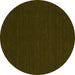 Round Abstract Yellow Contemporary Rug, con227yw