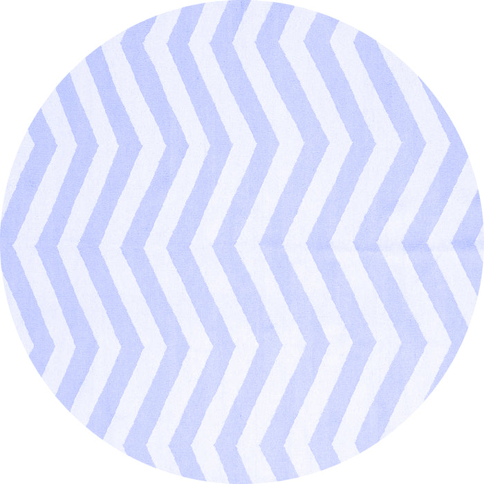 Round Machine Washable Solid Blue Modern Rug, wshcon2280blu