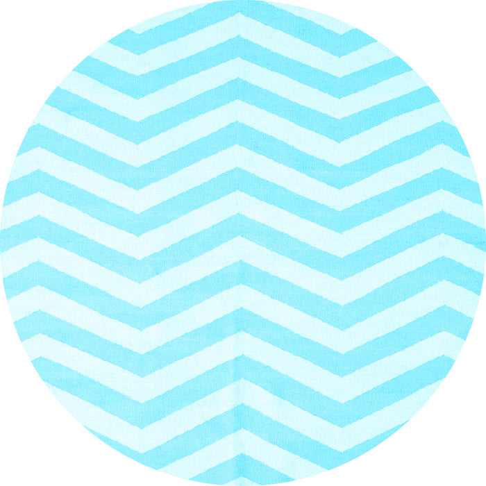 Round Machine Washable Solid Light Blue Modern Rug, wshcon2280lblu