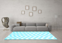 Machine Washable Solid Light Blue Modern Rug, wshcon2280lblu