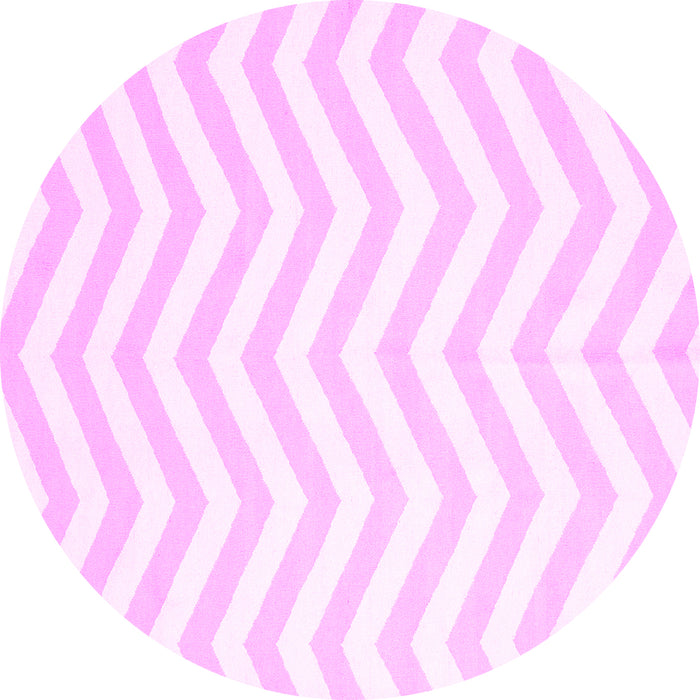 Round Machine Washable Solid Pink Modern Rug, wshcon2280pnk