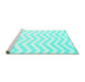 Sideview of Machine Washable Solid Turquoise Modern Area Rugs, wshcon2280turq