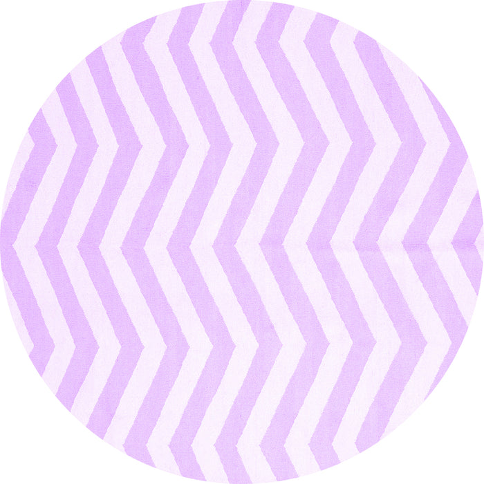 Round Machine Washable Solid Purple Modern Area Rugs, wshcon2280pur