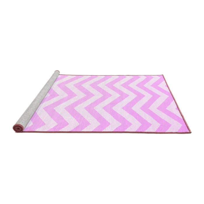 Sideview of Machine Washable Solid Pink Modern Rug, wshcon2280pnk