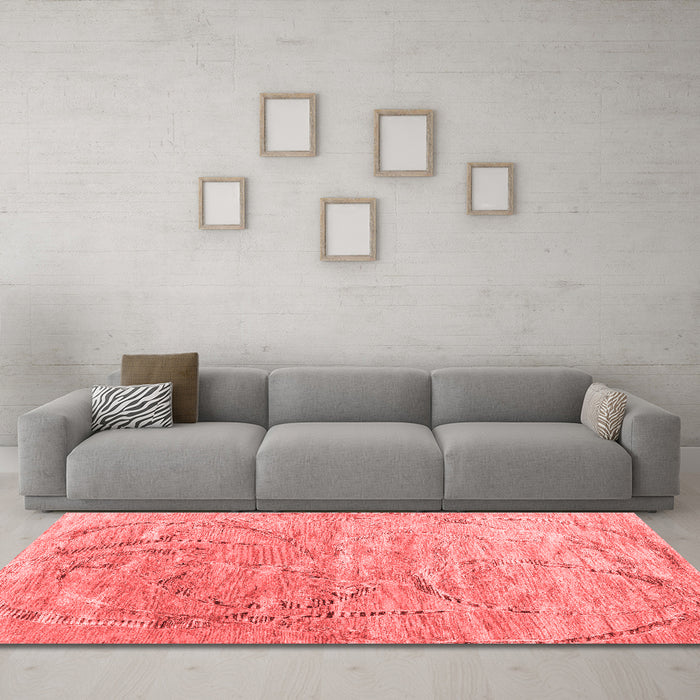 Contemporary Red Washable Rugs