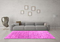 Machine Washable Abstract Pink Contemporary Rug, wshcon2281pnk