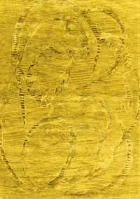 Abstract Yellow Contemporary Rug, con2281yw