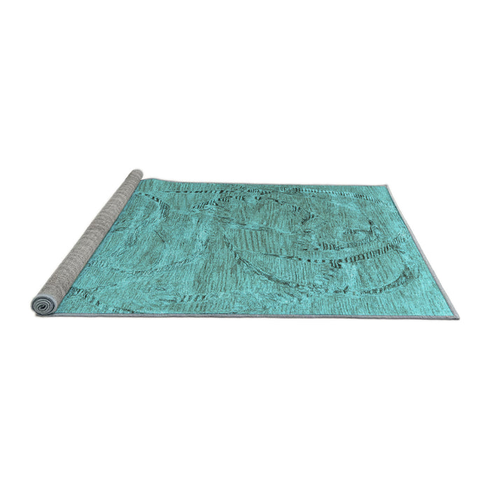 Sideview of Machine Washable Abstract Light Blue Contemporary Rug, wshcon2281lblu