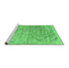 Sideview of Machine Washable Abstract Emerald Green Contemporary Area Rugs, wshcon2281emgrn